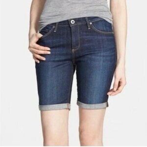 AG Adriano Goldschmied The Brooke Bermuda Shorts Size 28 Dark Wash